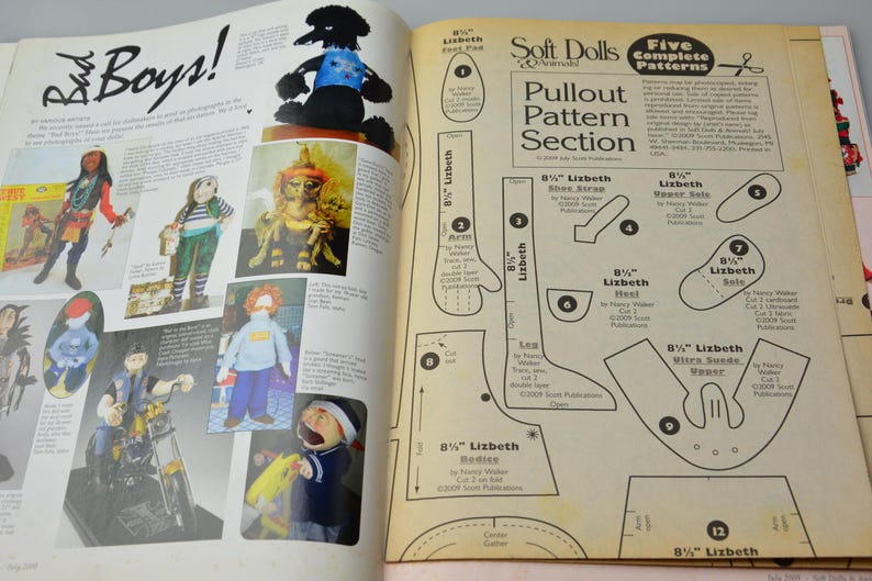 Craft Magazine Soft Dolls & Animals July 2009 DIY Doll Pattern Designer Doll 90 Dolls of All Kinds image 7