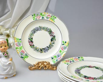 Copeland Late Spode Salad Plates (Set of 5), English Floral Ceramic