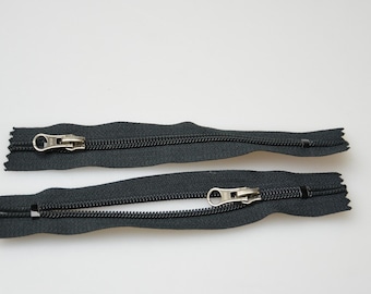 Black Non-Separating Zipper: Bag Pocket Zippers, Set of 3