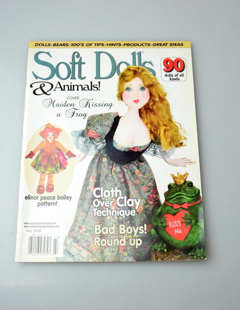 Craft Magazine Soft Dolls & Animals July 2009 DIY Doll Pattern Designer Doll 90 Dolls of All Kinds image 1