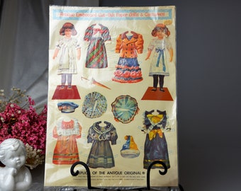 Antique Embossed Paper Dolls Sheet: Victorian Costumes Replica
