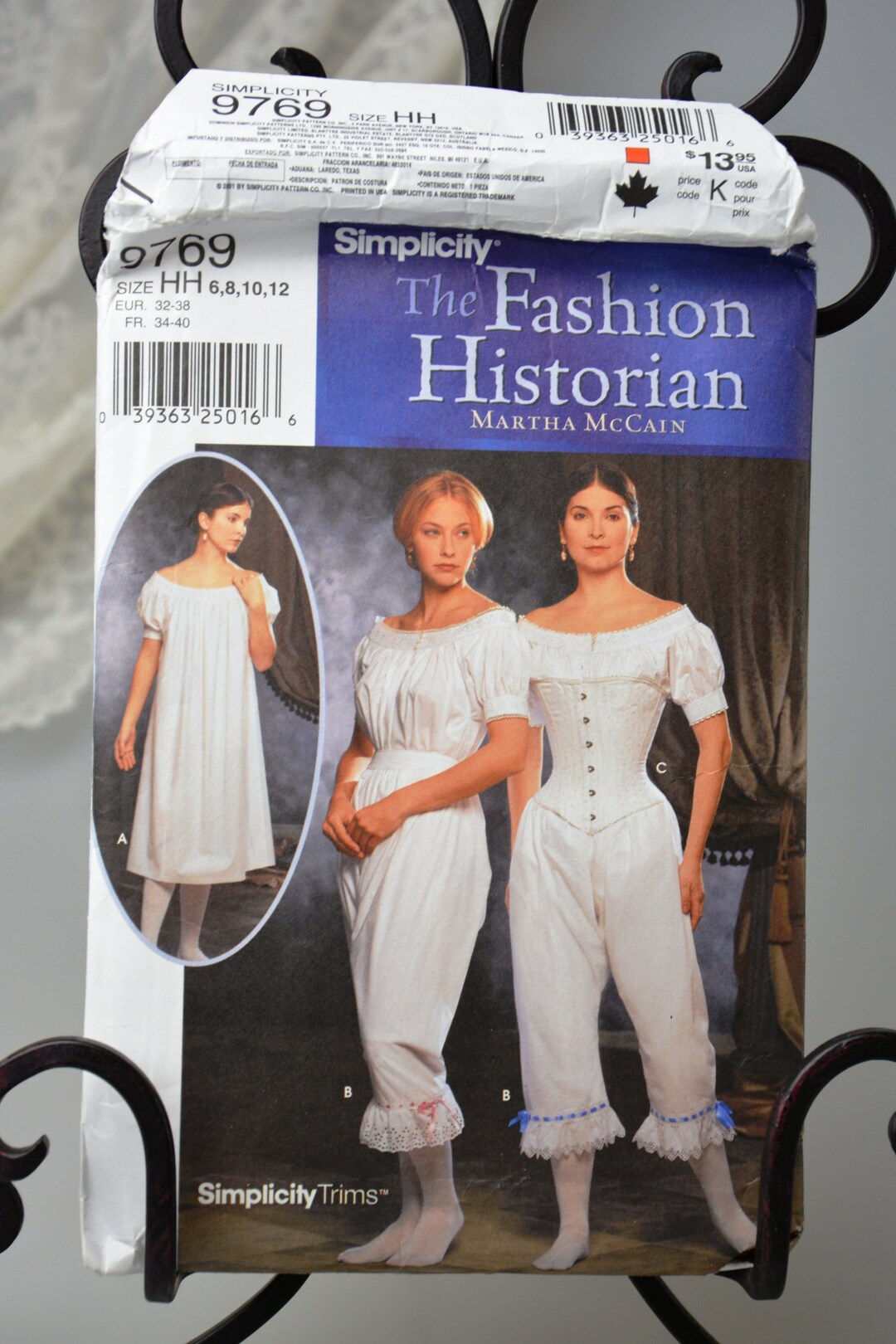 Authentic Civil War Undergarments Pattern Simplicity 9769 Sizes 612