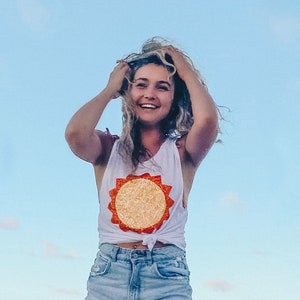 Sunshine Shirt / Sequin Patch / Gift / Sun T Shirt / Sequin Tank / Happy Shirt / Cute Shirt Women / Graphic Tee / Summer Muscle Tank