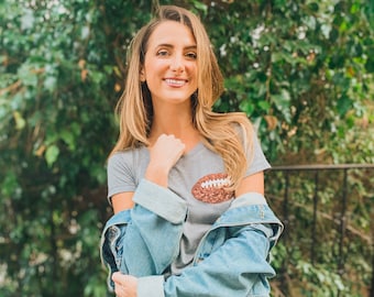 Football Mom Sequin Patch Shirt - Game Day Tee