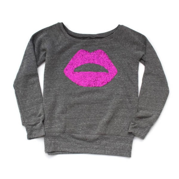 PREORDER: Sequin Patch Lips Sweatshirt main image 0