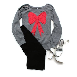 Kerstsweater met pailletten, striktop, vakantietop