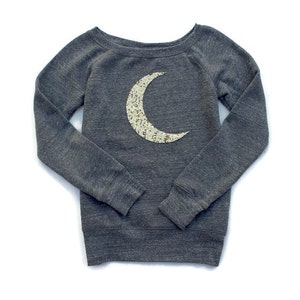Moon Shirt. Sequin Moon Shirt. Crescent Moon Shirt. Moon Sweatshirt Jumper. Halloween Shirt. Womens Sweatshirt. Plus Size Women. Tumblr