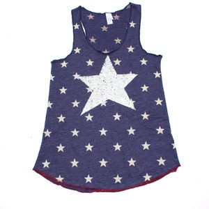Star Tank / 4th of July Shirt / Sequin Top / Red White and Blue T-Shirt / Women's Fourth of July T Shirt / Cute Independence Day Tank Top image 4
