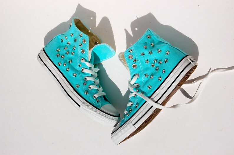 aqua high top converse