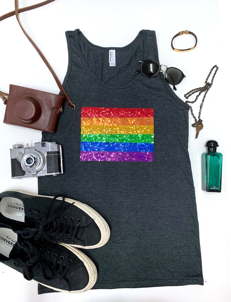rainbow sequin tank