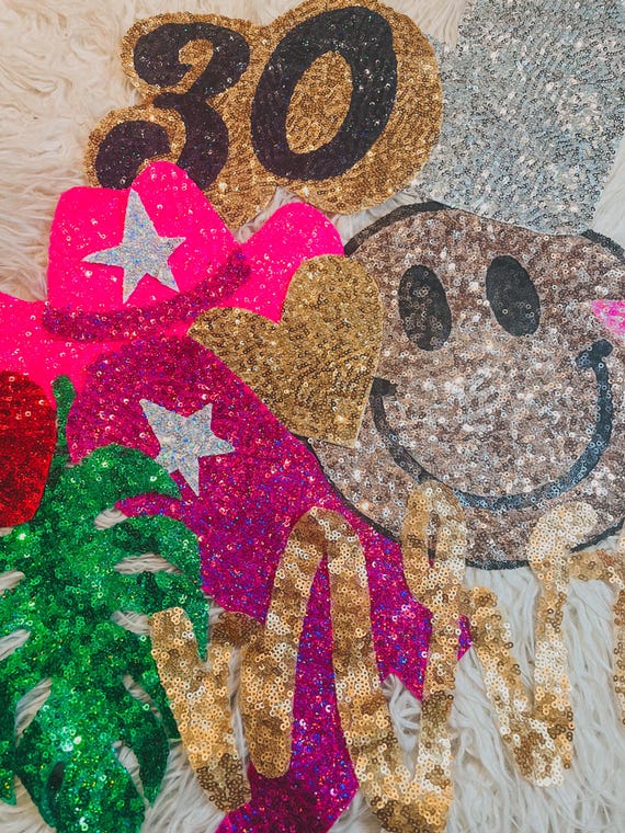 Custom Sequin Iron On Patch, Handmade Clothing Accessory