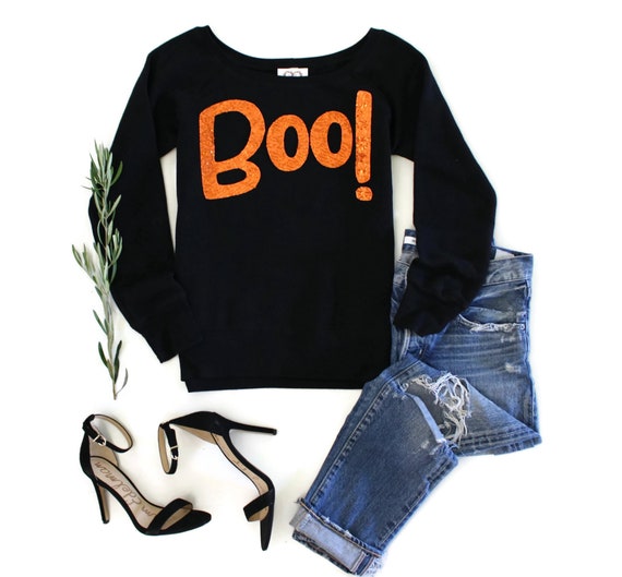 SEQUIN Halloween Shirts Womens Halloween Sweatshirt Boo Shirt