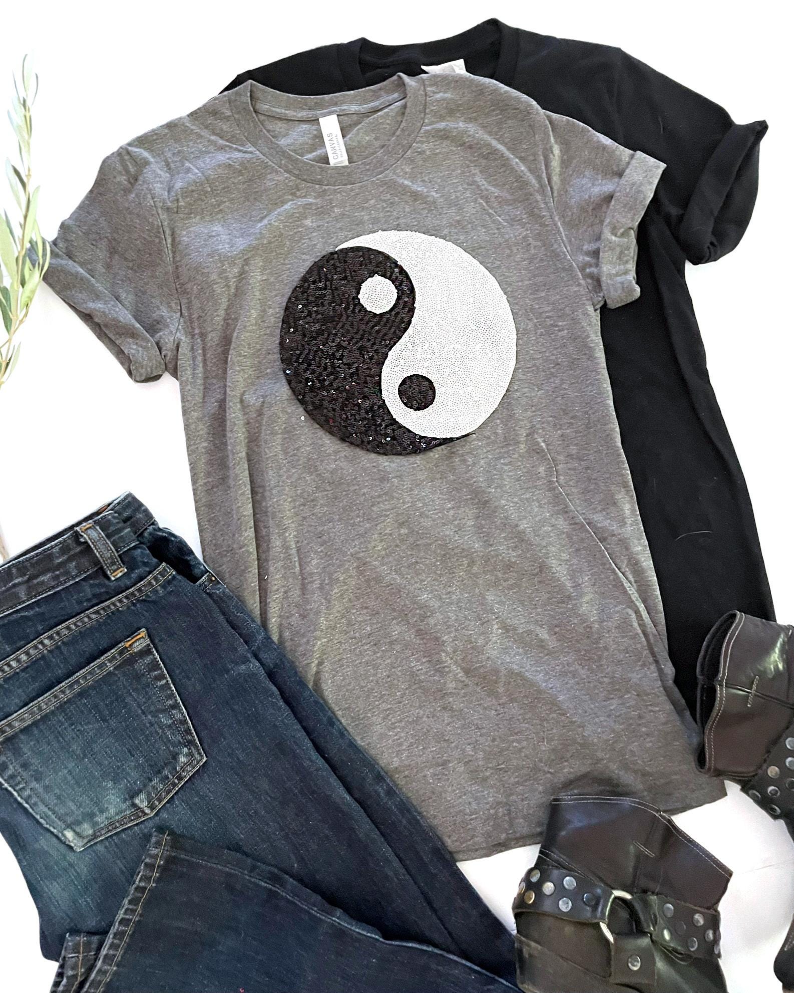 Sequin Yin Yang Graphic Tee - Gen Z Style - Etsy