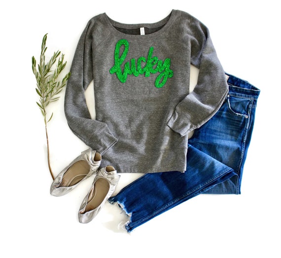 St Patricks Day Shirt Pailletten Gluck Patch Womens Etsy