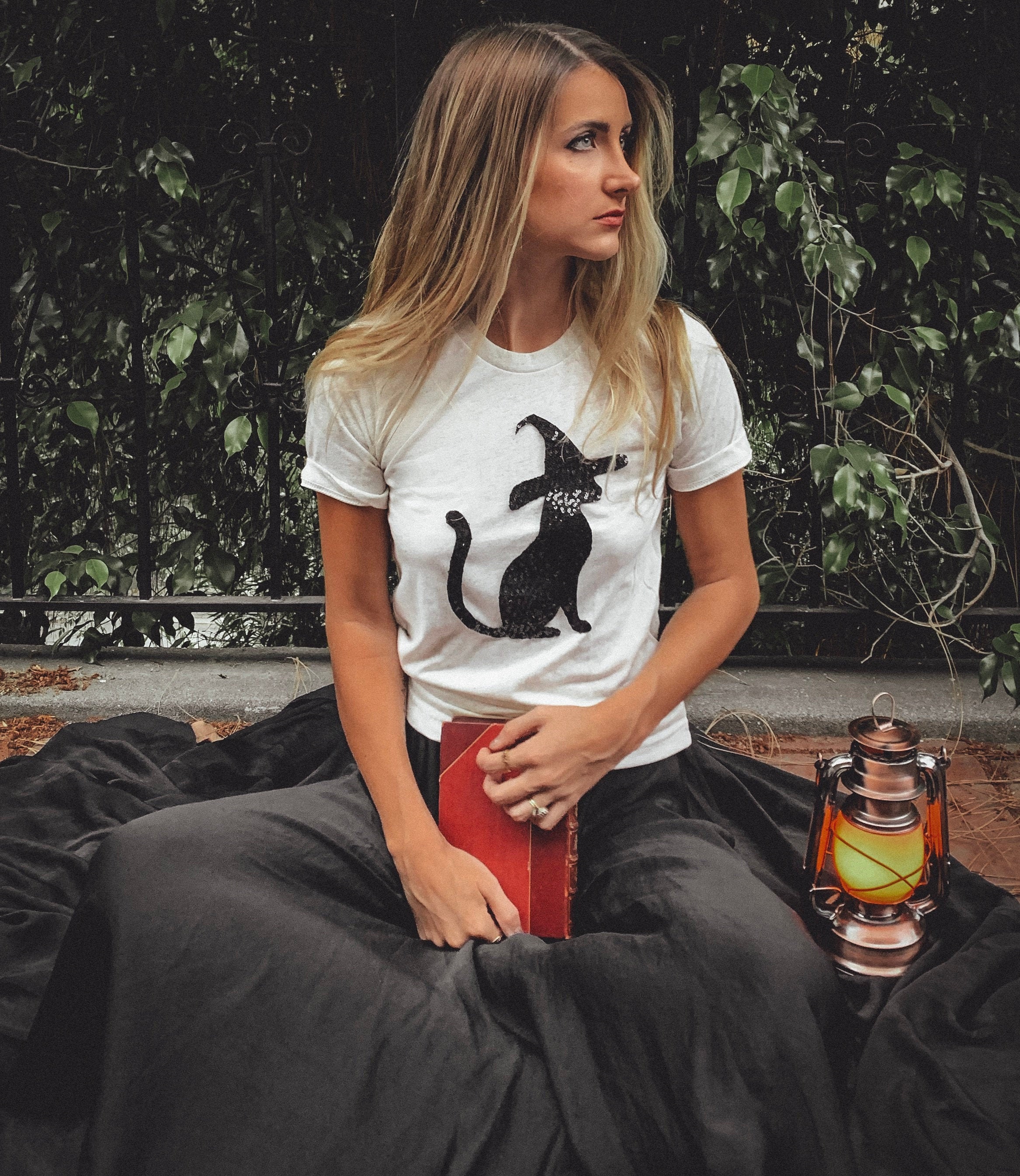 Sequin Halloween Tee Shirt Women 