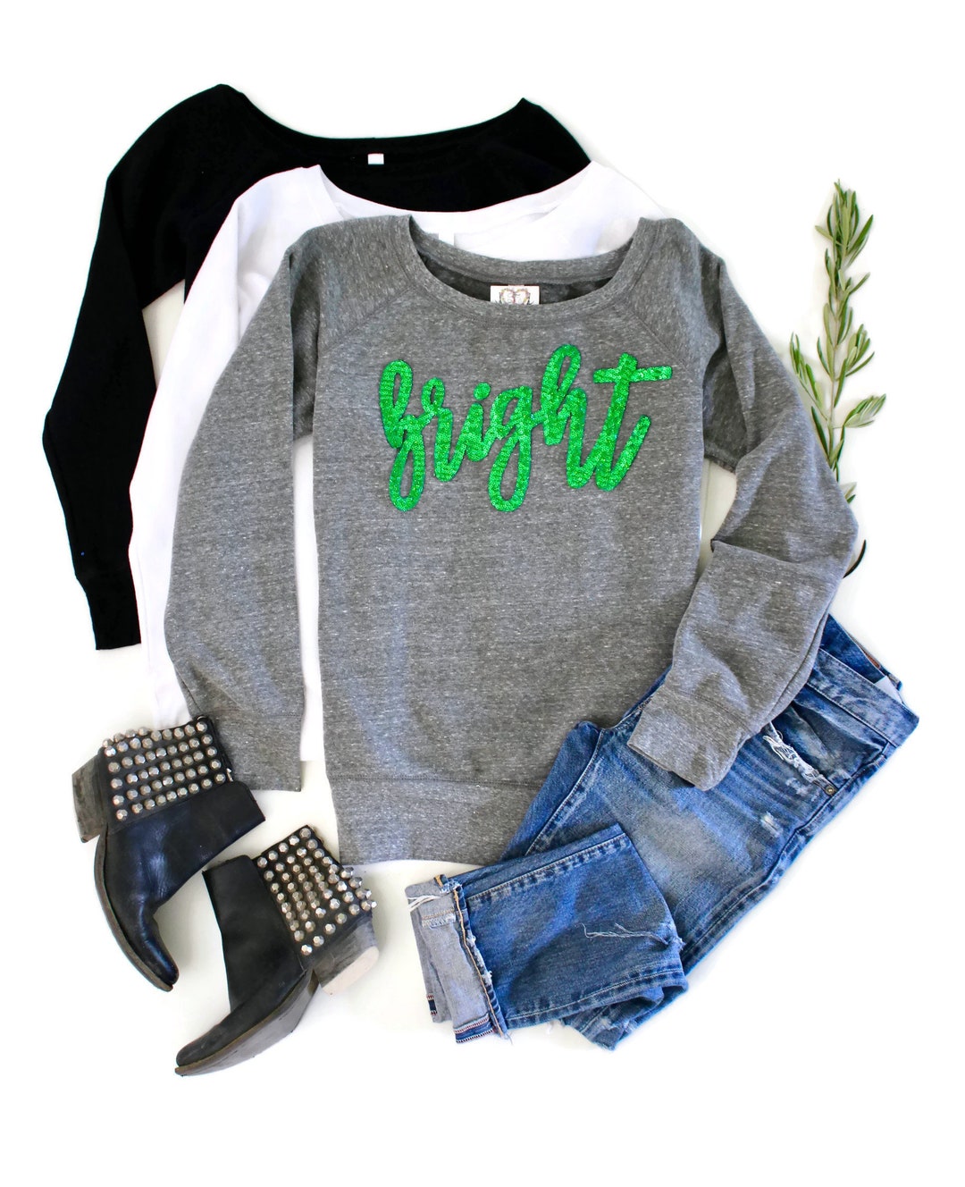 Sequin Patch Christmas Element Sweatshirt