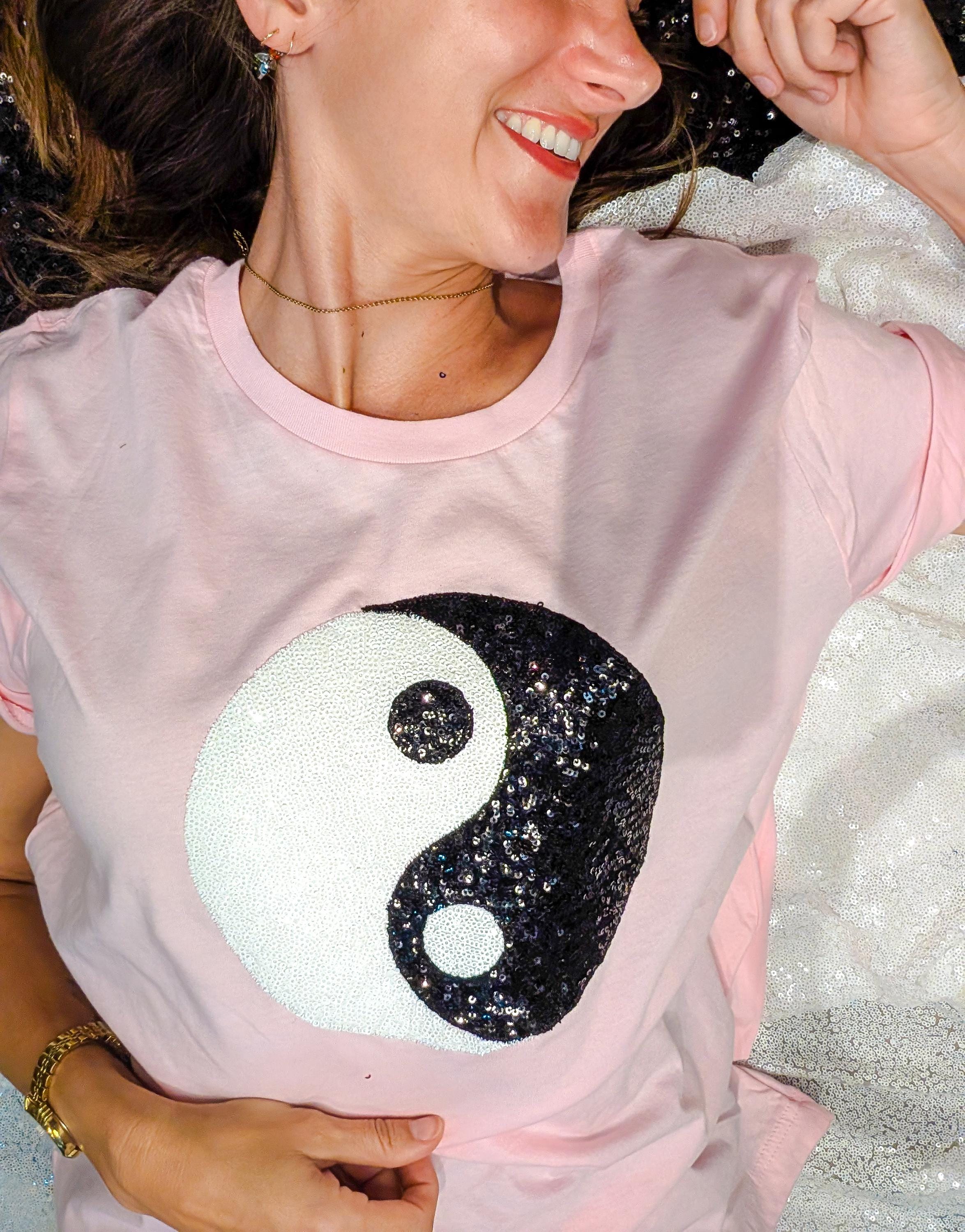 Sequin Yin Yang Graphic Tee - Gen Z Style - Etsy