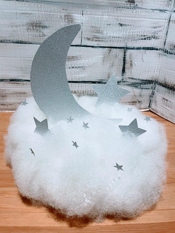 LED Moon & Star Cloud Centerpiece: Baby Shower Decor