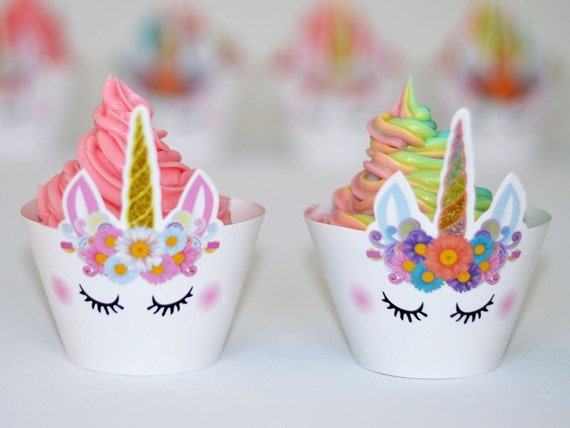 Unicorn Cupcake Wrappers Birthday Party Unicorn Baby Shower Etsy