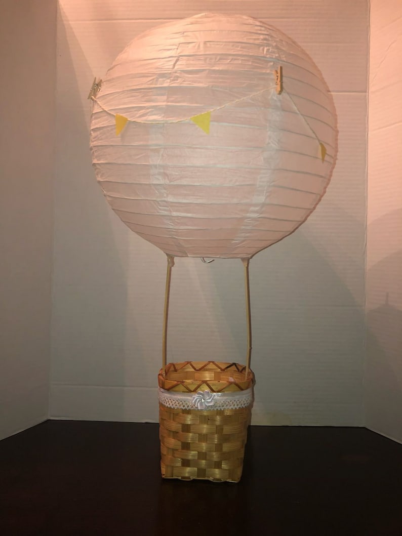 Birthday Party Baptism Centerpiece or Night Light Hot Air Balloon Centerpiece Baby Shower Gender Reveal Baby Shower Centerpiece
