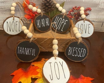 Birch Wood Slice Christmas Ornaments: Farmhouse Style