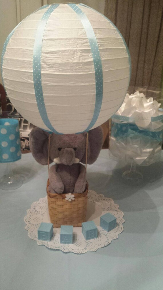 Elephant Hot Air Balloon Baby Shower Centerpiece Birthday Etsy