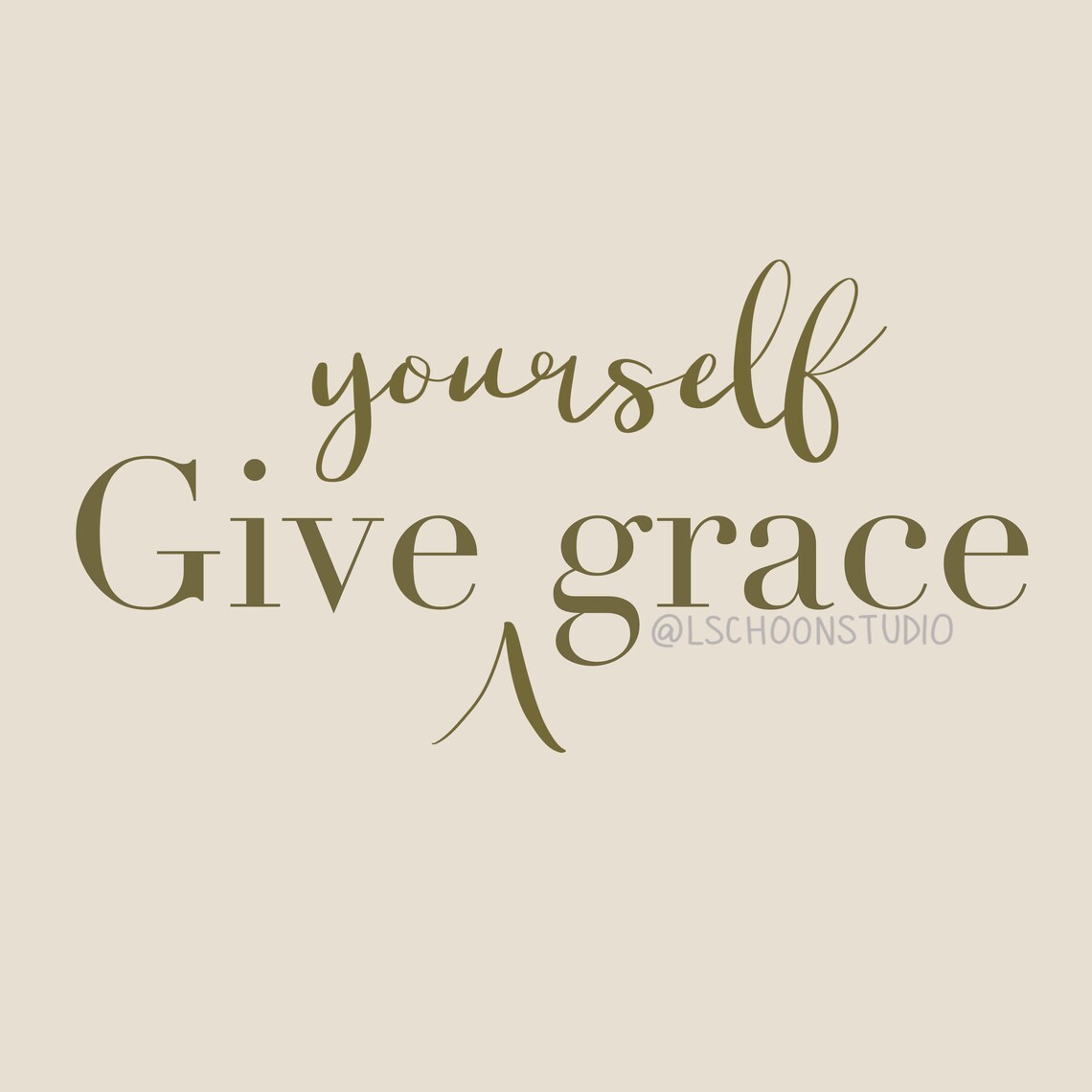 Give Yourself Grace Digital Download Print Wall Art Printable Etsy