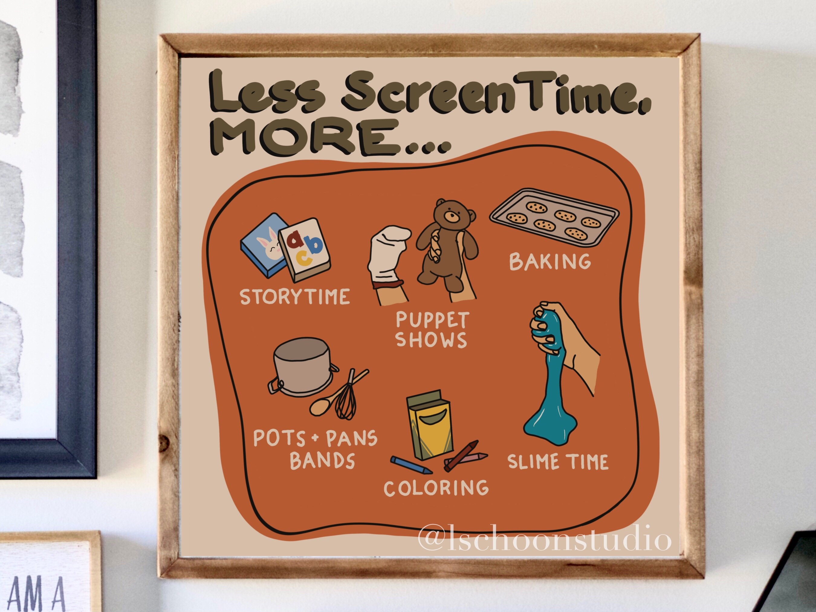 Less Screen Time More.. Digital Download Print Kids Playroom | Etsy