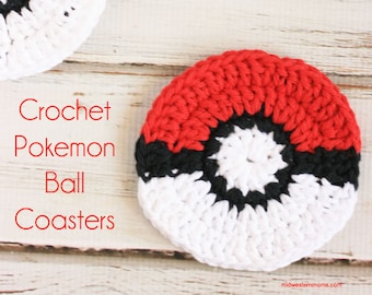 Posavasos de ganchillo: Patrón de ganchillo de la Poké Ball de Pokémon Go, descarga instantánea
