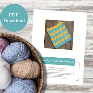 Scrubby Crochet Dishcloth Pattern / Scrubbie Dishcloth Pattern / Striped dishcloth
