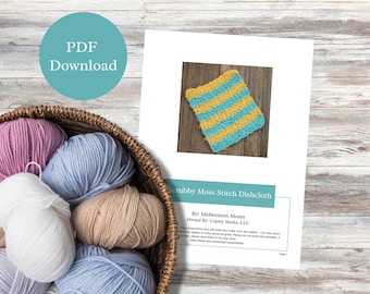 Scrubby Crochet Dishcloth Pattern / Scrubbie Dishcloth Pattern / Striped dishcloth