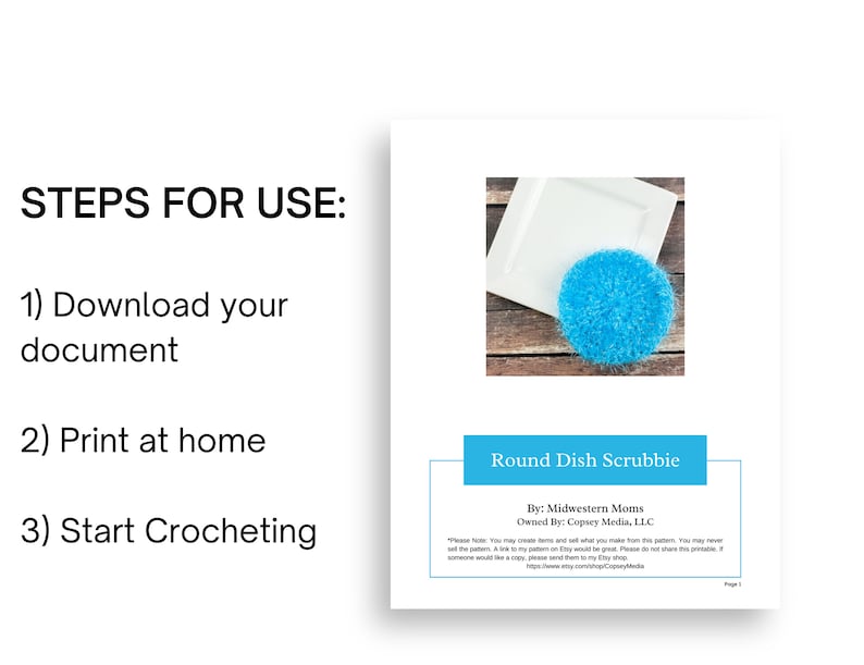 Simple Round Dish Scrubbie Pattern Dish Scrubby Pattern - Etsy
