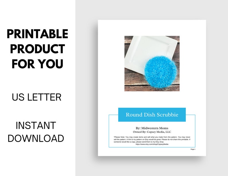 Simple Round Dish Scrubbie Pattern Dish Scrubby Pattern - Etsy