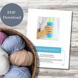 Crochet Freeze Pop Sleeves Pattern, Digital Download, Popsicle Sleeve