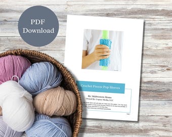 Patrón de fundas para polos de hielo a crochet, descarga digital, funda para polos