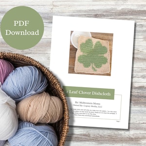 4 Leaf Clover Crochet Dishcloth Pattern - Instant Download