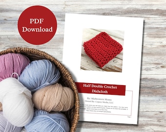 Patrón de paño de cocina de ganchillo, descarga instantánea imprimible en PDF