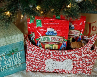 Patrón de cesta de ganchillo para golosinas para perros (PDF)