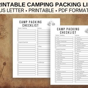 Lager Packliste zum Ausdrucken