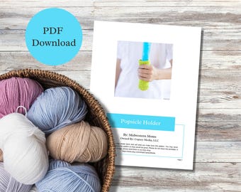 Patrón de ganchillo para porta paletas heladas - Descarga digital, funda para paletas heladas