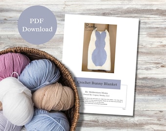 Patrón de manta de conejito a crochet, inspirada en Peep (descarga digital)