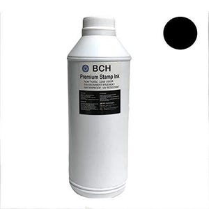Könnte beinhalten: Eine weiße Flasche BCH Premium Stempeltinte mit weißem Deckel. Das Etikett enthält den Text "NON-TOXIC LOW ODOR ENVIRONMENT-FRIENDLY WATERPROOF UV RESISTANT". Ein schwarzer Kreis befindet sich in der oberen rechten Ecke.