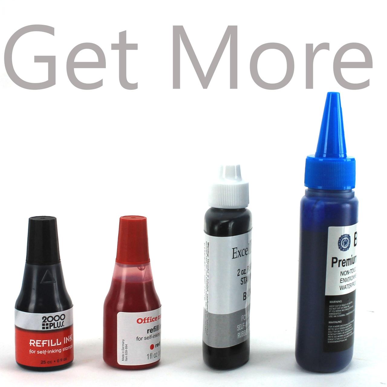 Cosco Self-Inking Stamp Ink Refill - 0.9 Oz / 25 Cc, Water-Based Blue Ink, Easy Drip Applicator