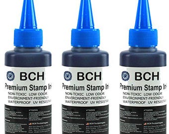 BCH 3 recharges d'encre bleue pour tampons - Qualité supérieure