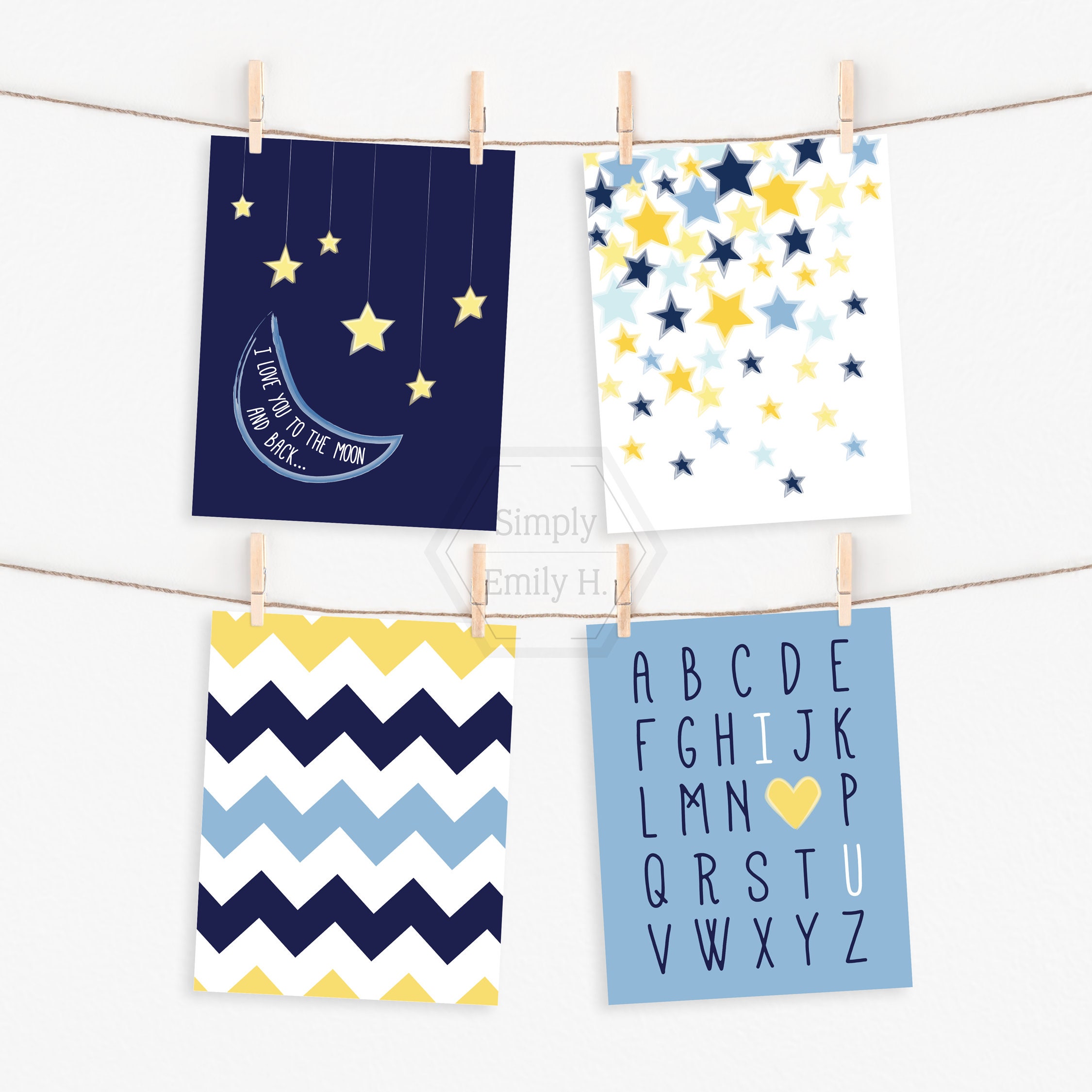 PRINTABLE I Love You to the Moon and Back Group of 4 8x10 - Etsy