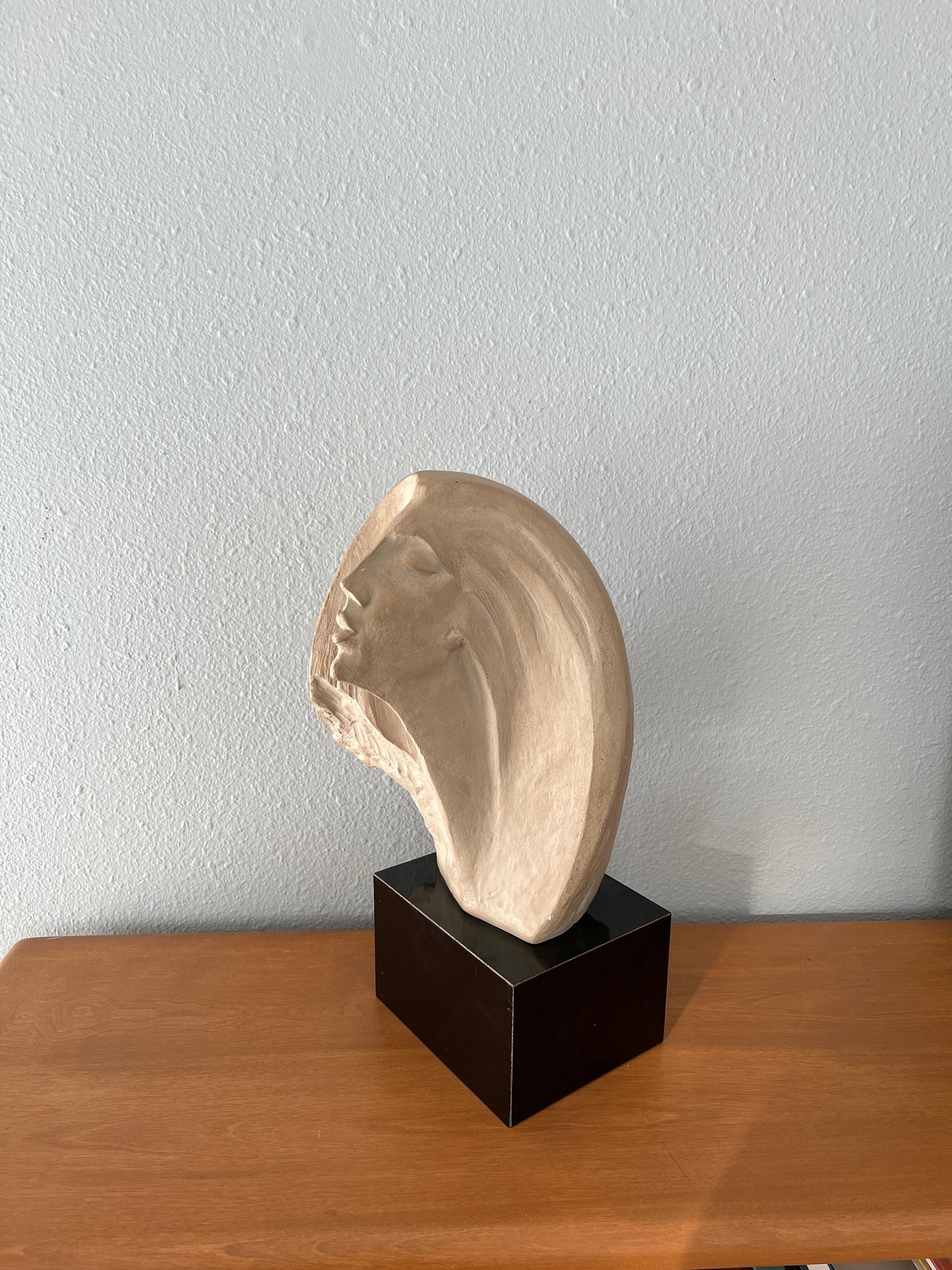 Sold at Auction: Vintage Abstract Face Sculpture By Austin