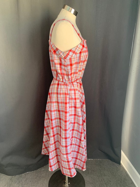 Vintage 1950s Red Plaid Sundress | M - image 2