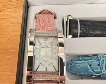 Vintage Lucien Piccard Ladies Watches with 2 Extra Leather Bands