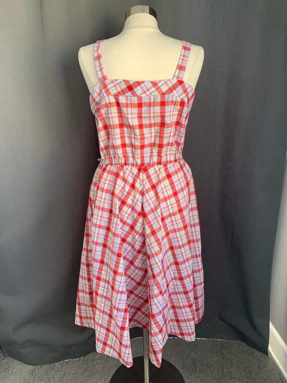 Vintage 1950s Red Plaid Sundress | M - image 3