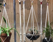 Mother 39 s Day garden gift idea Macrame plant hanger with a touch of color - measures about 30 quot long